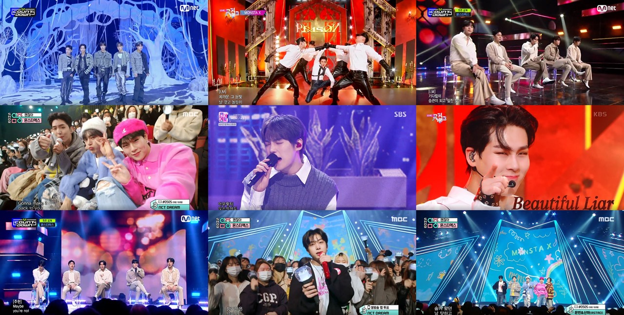 사진 = Mnet '엠카운트다운', KBS 2TV '뮤직뱅크', MBC '쇼! 음악중심', SBS '인기가요' 방송 화면 캡쳐